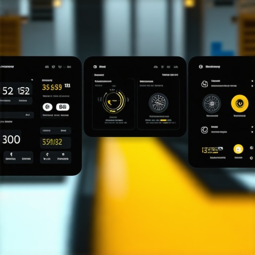 Advanced Automotive Diagnostic Dashboard Modern car diagnostic system with sensors and data analytics display