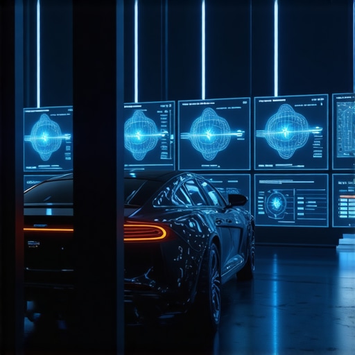 Advanced automotive diagnostics lab with AI and digital twin technology