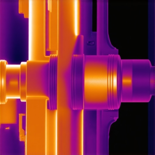 Thermographic Brake System Analysis Infrared thermal image displaying heat patterns on car brake components