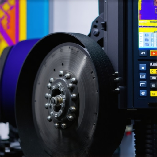Advanced Brake Diagnostics Tools Mechanic using thermal imaging and ultrasonic testing on brake system