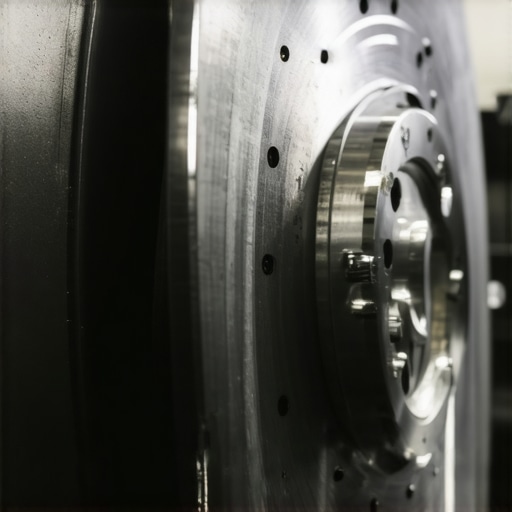 Advanced Carbon-Ceramic Brake Disc Inspection Technician inspecting high-performance carbon-ceramic brake disc