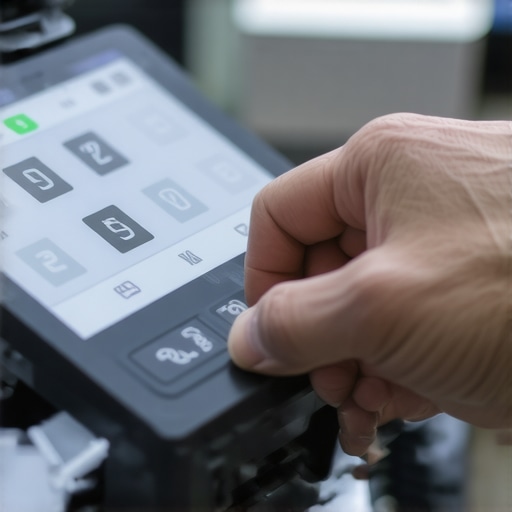Advanced Vehicle Sensor Diagnostics Technician using diagnostic scanner to calibrate sensors in a vehicle engine