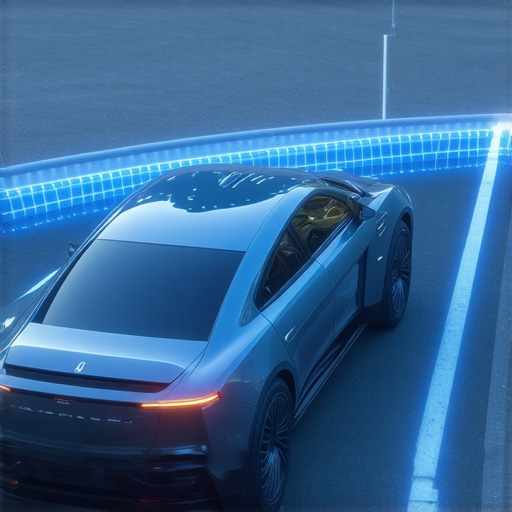 Smart Vehicle with Advanced Brake Technology Autonomous vehicle equipped with sensors and AI for adaptive braking