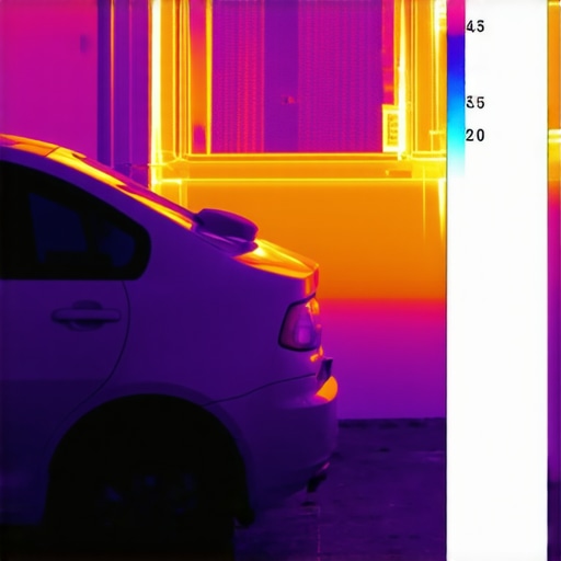 Thermal imaging camera detecting vehicle electrical fault in a mechanic's workshop