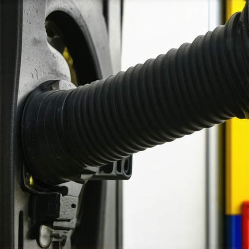 Close-up of sensors analyzing brake components in a professional auto repair setting