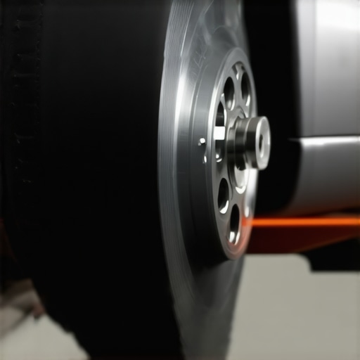 Laser scanner analyzing brake rotor surface to detect surface irregularities in auto repair shop