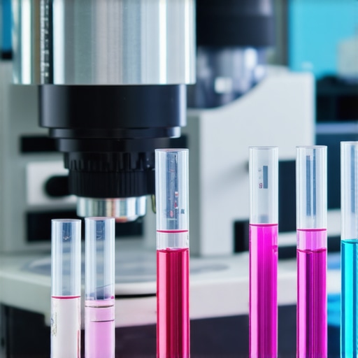 Laboratory technician analyzing brake fluid samples with spectroscopic instruments