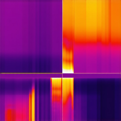 Infrared image illustrating heat hotspots on brake rotors during extreme braking conditions