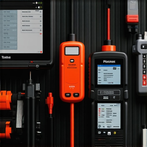 High-tech diagnostic tools analyzing vehicle data for maintenance