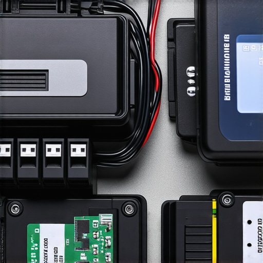 Close-up of sensors and electronic components used in modern brake system diagnostics