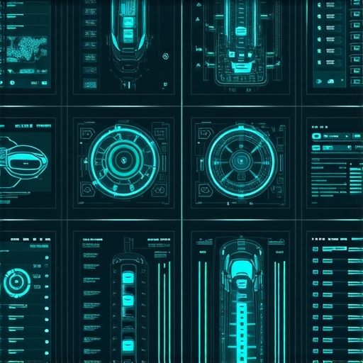 A high-tech dashboard displaying complex sensor data streams for vehicle diagnostics
