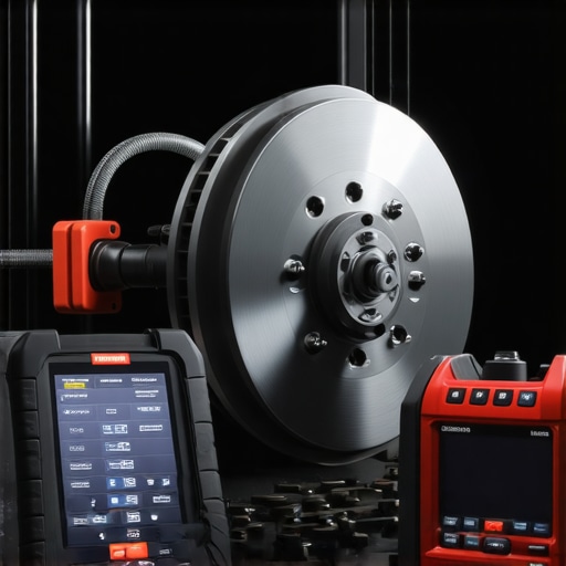 Cutting-Edge Brake Diagnostics in Action Technicians using sensors and analytical equipment to assess brake system performance.