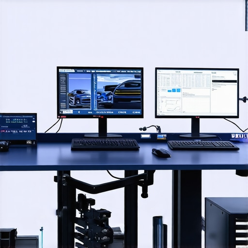 Technicians using advanced diagnostic equipment to analyze vehicle health.