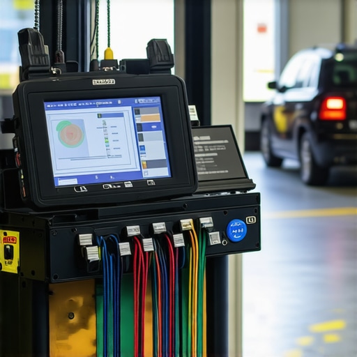 Future of Brake Diagnostics Modern brake diagnostic equipment with electronic sensors and data analysis tools.