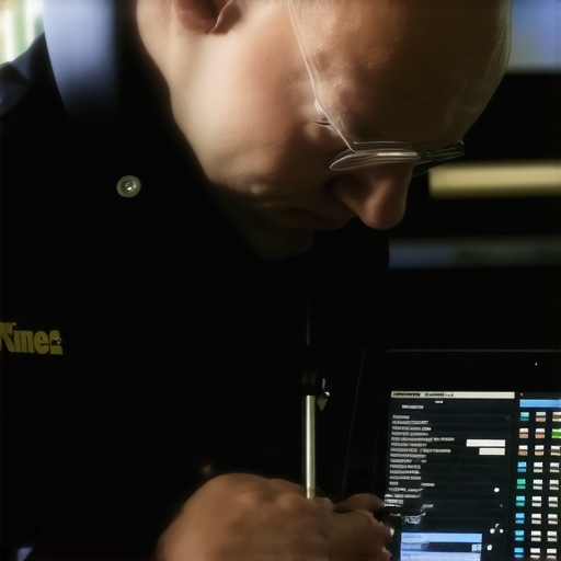 Technician using diagnostic tools to assess vehicle systems