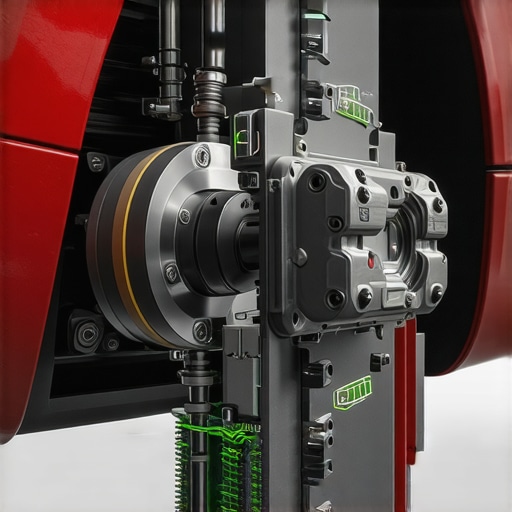 Futuristic vehicle brake system featuring sensors and nanomaterials for enhanced safety and durability.