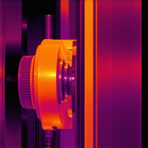 Technician using thermal camera to analyze brake rotor heat distribution
