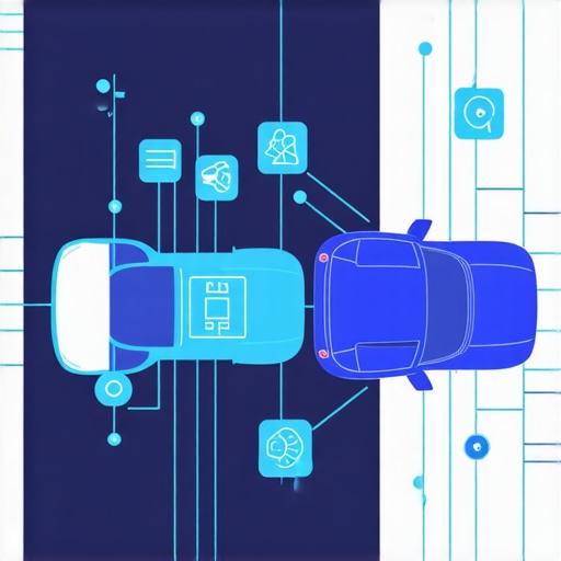 Vehicle Connectivity and Data Flow for Advanced Brake Maintenance Illustration showing connected vehicle sensors transmitting data to diagnostic systems with AI analysis