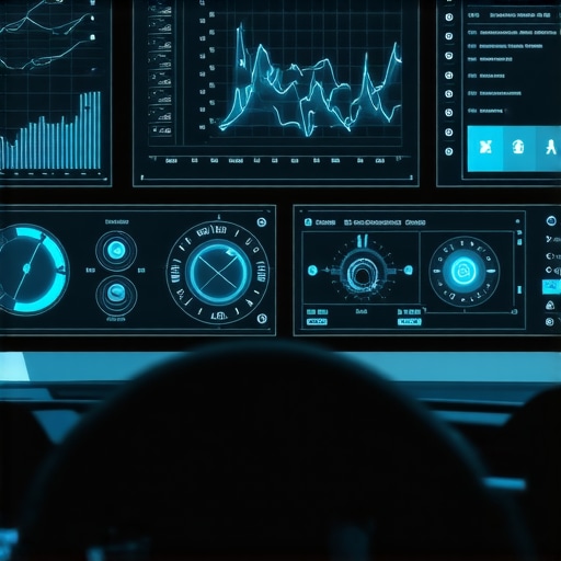 Advanced Automotive Data Analytics Dashboard Automotive technician analyzing vehicle sensor data on a digital diagnostic screen