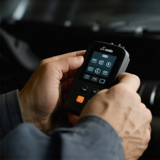 Advanced Diagnostic Tools in Auto Repair Technician analyzing vehicle diagnostics with digital screen