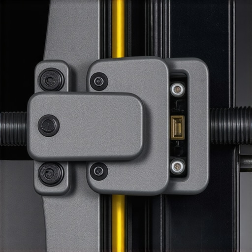 Close-up of high-tech brake hardware clips featuring durable materials and integrated sensors in a modern vehicle.