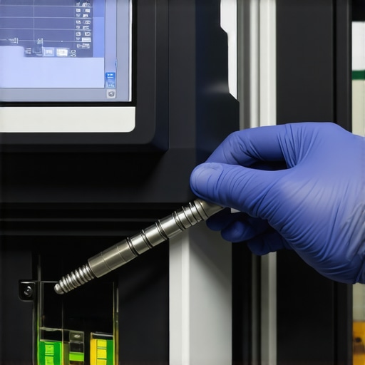 Modern infrared spectroscopy device analyzing brake fluid samples