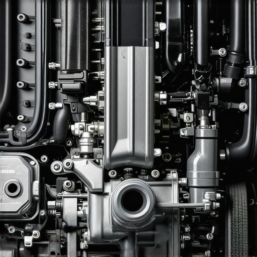 Technician cleaning and calibrating Variable Valve Timing components in an automotive engine bay.
