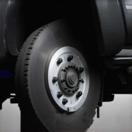 Automotive technician inspecting brake system using advanced diagnostic equipment