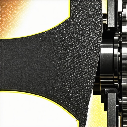 Detailed image showing the microstructure of advanced composite brake shim materials.