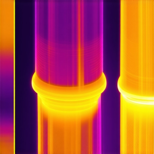 Infrared image highlighting hotspots on ignition coil boots where insulation is failing