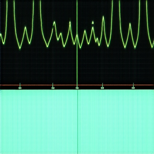 Diagnostic oscilloscope showing AC ripple current causing electrical noise in vehicle sensors.