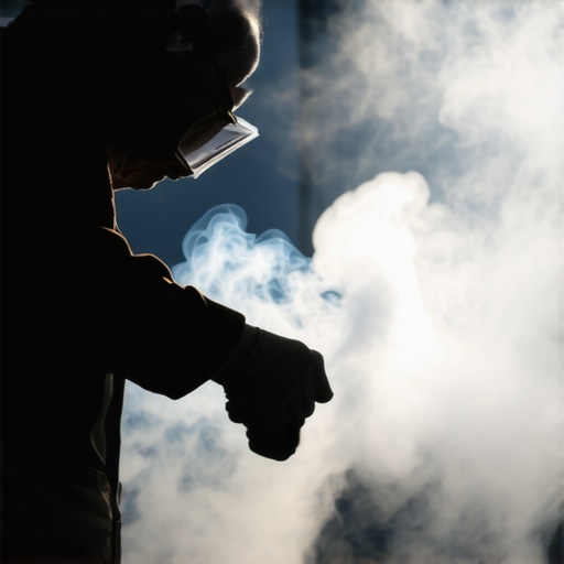 Mechanic using a smoke machine to find vacuum leaks causing rich fuel conditions and sulfur odors