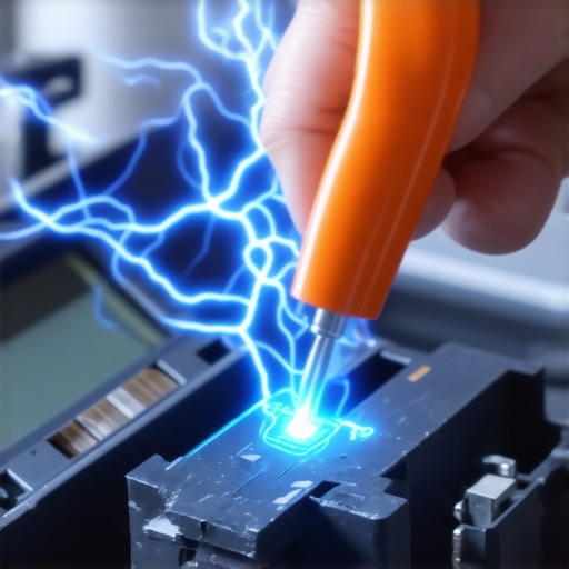 Technician using a multimeter to diagnose a vehicle's charging system and parasitic draw.