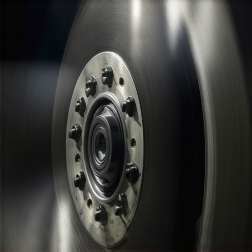 Close up of a performance slotted rotor showing how it manages brake dust through ventilation.