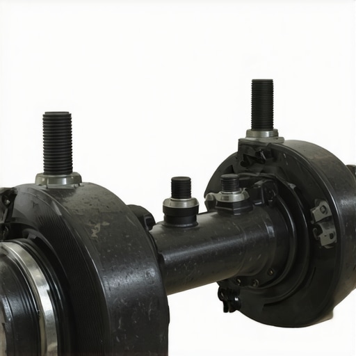 Diagram of a car subframe with highlighted mounting points and worn rubber isolators for diagnostic purposes.