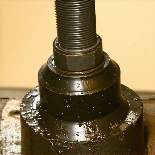 Close-up of a damaged inner CV joint with a torn boot and grease leakage