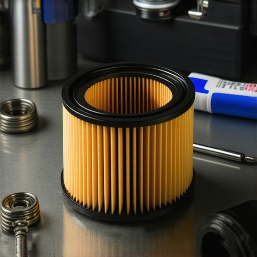 Cross-section of a high-quality oil filter showing synthetic filtration media and internal components.