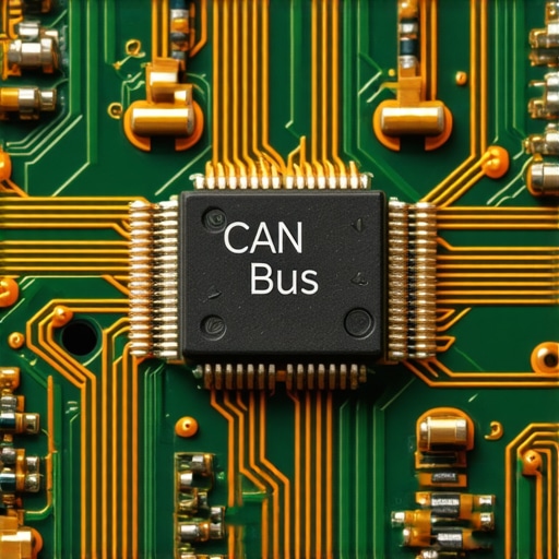 CAN Bus Automotive Electronics Diagnostic Close-up of a high-tech automotive circuit board representing CAN Bus transmission shift diagnostics