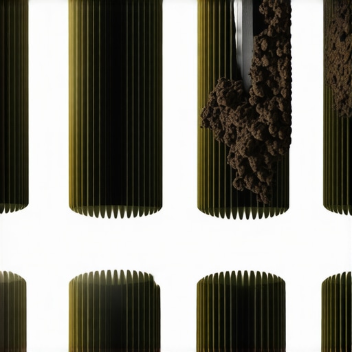 Detailed view of internal blockages in a transmission cooling unit caused by oxidized fluid.