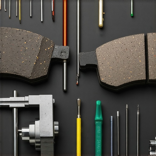 Comparing Ceramic and Semi-Metallic Brake Pad Textures Close up of ceramic vs semi-metallic brake pad friction material showing the difference in fiber composition.