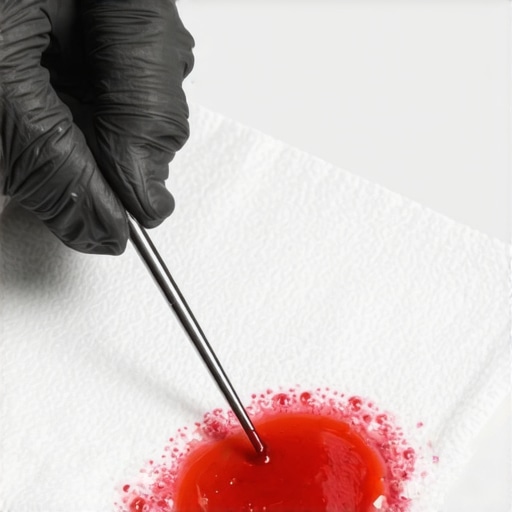 Comparison of Black Oxidized ATF vs New Red Fluid Visual comparison showing the difference between healthy red transmission fluid and burnt black fluid.