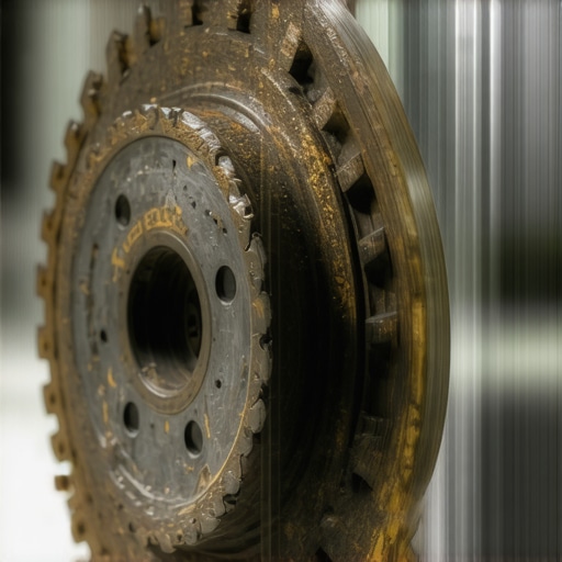A heavily rusted ABS reluctor ring showing oxidation between the sensor teeth which can cause anti-lock braking system errors.