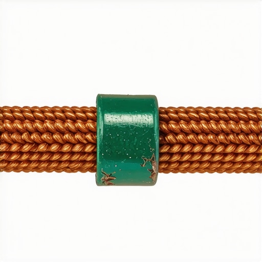 Close up of a frayed automotive ground strap showing signs of corrosion and high resistance.