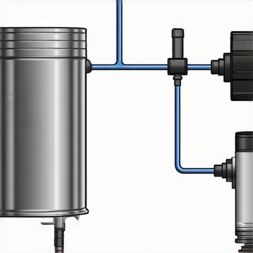 A technical diagram illustrating how to build and connect a DIY low-pressure smoke testing canister to a car intake system.