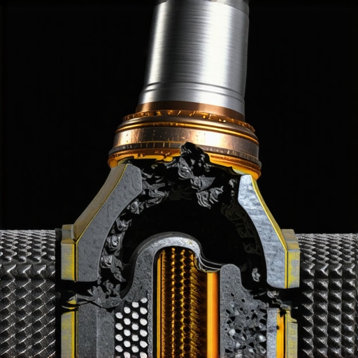 Close-up view of a clogged and melted catalytic converter honeycomb interior showing carbon buildup and thermal damage.