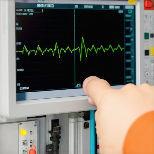 A technician using an oscilloscope to detect slow sensor response times in a car's diagnostic system.