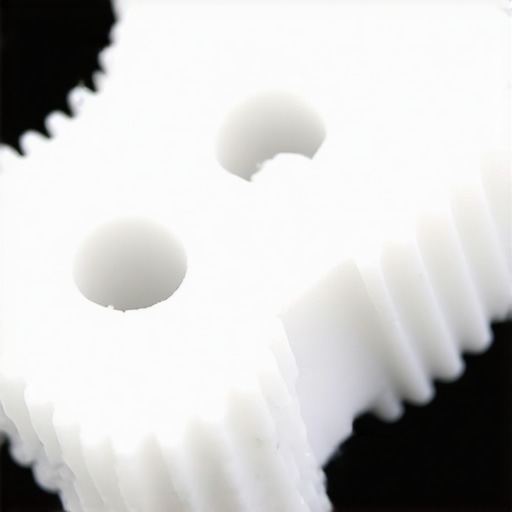 Failed Nylon Blend Door Actuator Gear A macro view of a broken nylon gear from a vehicle HVAC actuator showing sheared teeth causing clicking sounds.