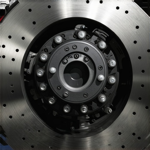 High-Performance Brake Components Integration Close-up of slotted rotors and stainless steel brake lines for advanced brake service