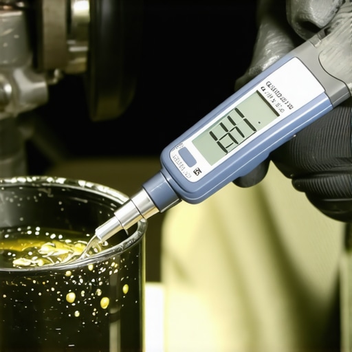 Mechanic testing brake fluid water content