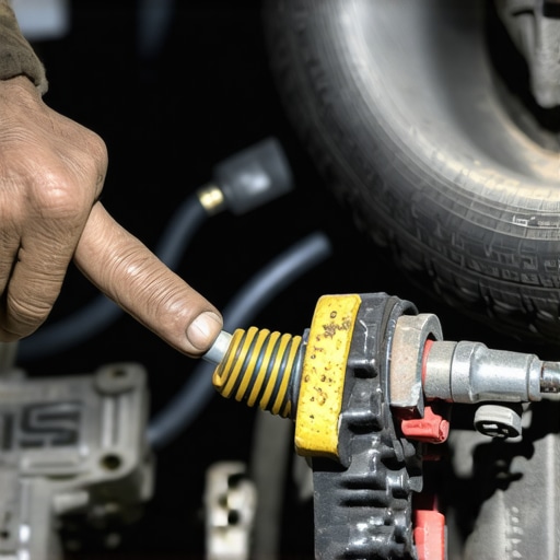 A professional mechanic inspecting a damaged engine ground wire to diagnose stalling and idle issues.